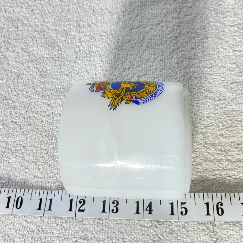 Vintage Royal Canadian Air Cadets White Milk Glass Mug Coffee Cup - Picture 12 of 12